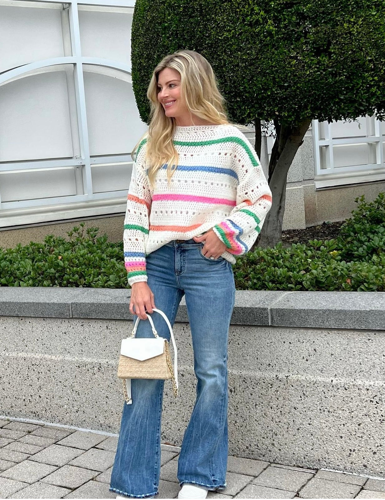 Clara Boat Neck Striped Sweater