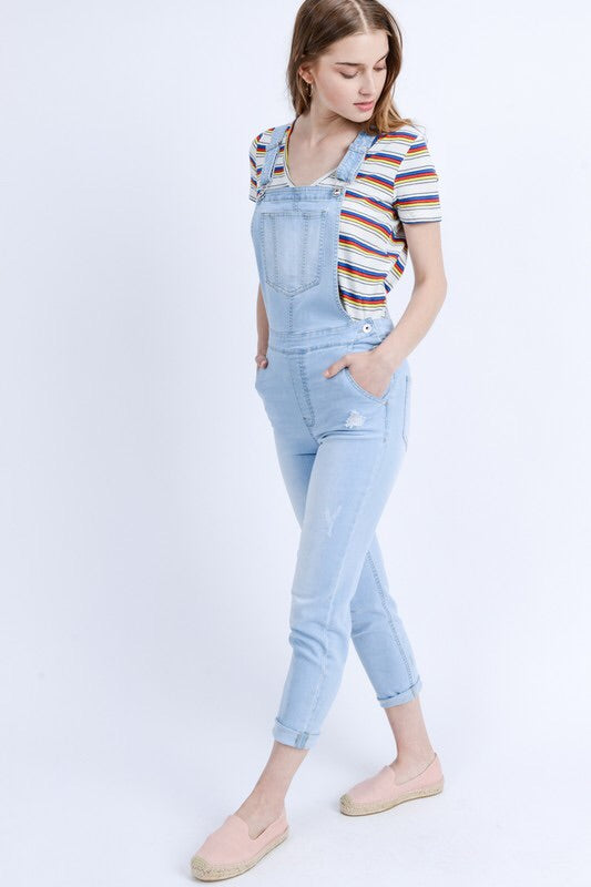 Victoria Skinny Denim Overalls