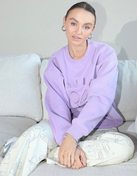 Malibu Athletics Embroidered Pullover Crewneck Sweatshirt