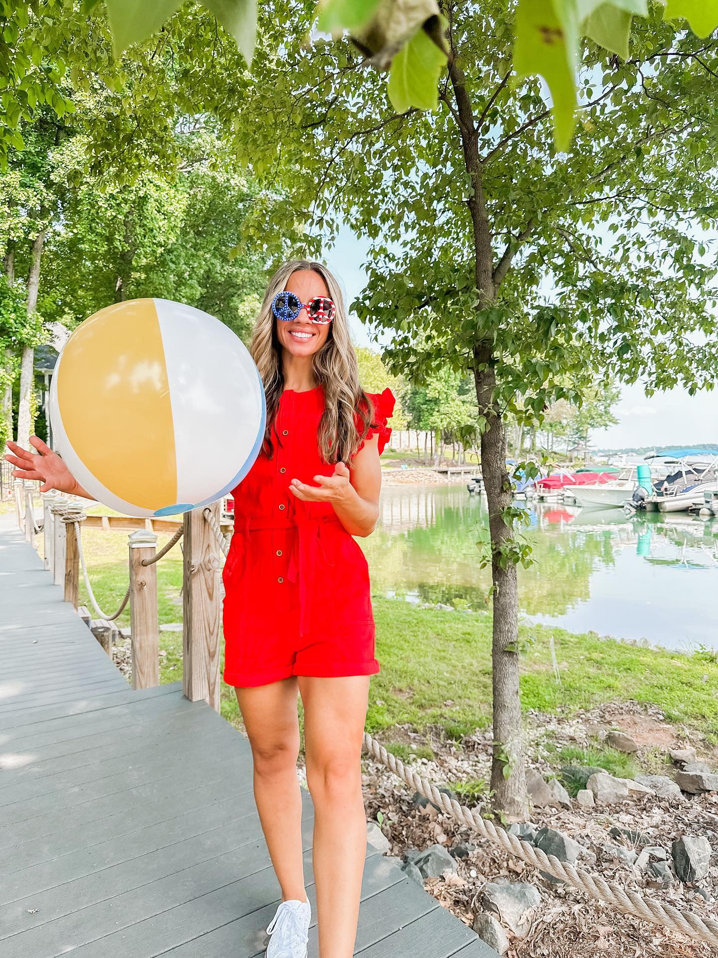 Portia Ruffle Sleeve Belted Denim Romper