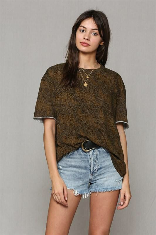 Leopard Print Crew Neck